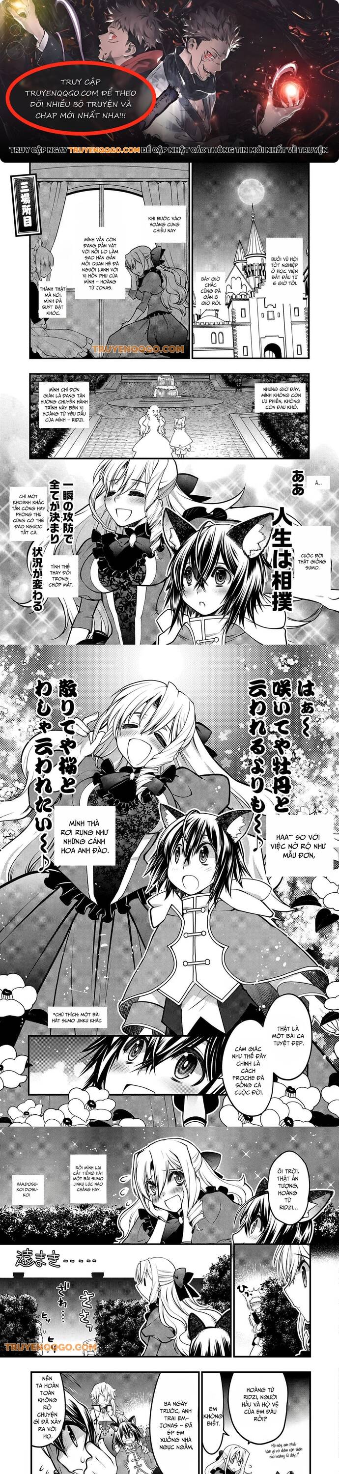 Oozumou Reijou ~Seijo Ni Hirateuchi Wo Kuratta Shunkan Sumou Budatta Zense Wo Omoidashita Akuyaku Reijou No Watashi Wa Sute Neko Ouji Ni Chanko Wo Furumaitai Haadosukoidosukoi~ Chapter 3 - 1