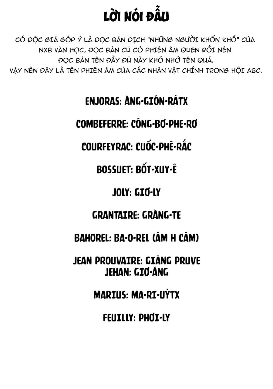 Từ Les Miserable - Gửi Đến Những Người Bạn Của Khoảnh Khắc L'heure Bleue. Chapter 2 - 2