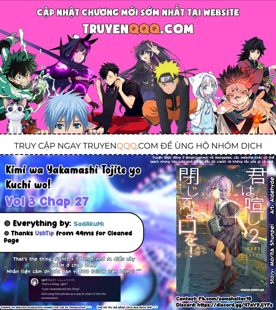 Cậu Ồn Ào Quá, Im Lặng Giùm Tớ Đi! Chapter 27 - 1