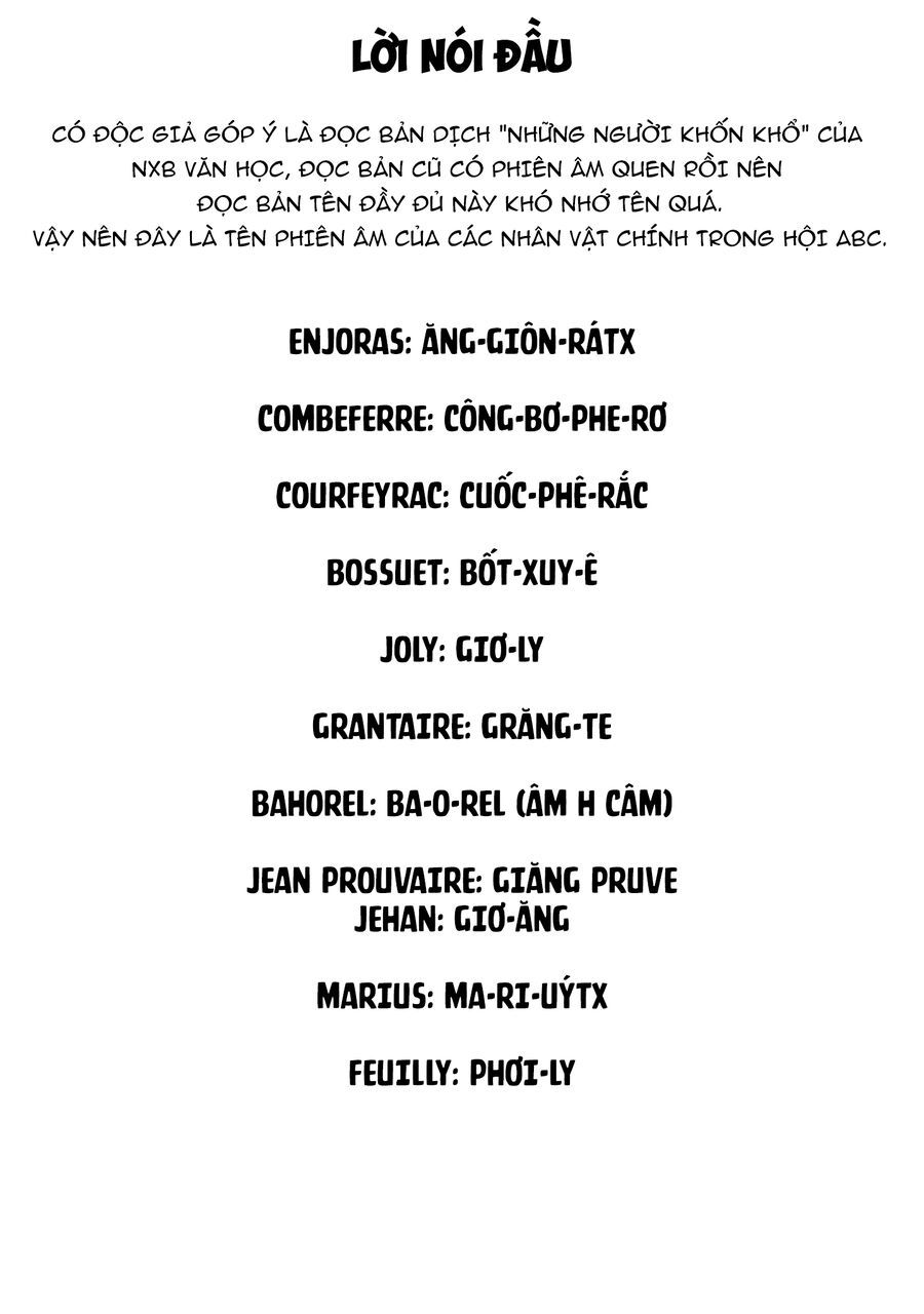 Từ Những Người Khốn Khổ - Gửi Đến Những Người Bạn Của Khoảnh Khắc L'heure Bleue. Chapter 2 - 2